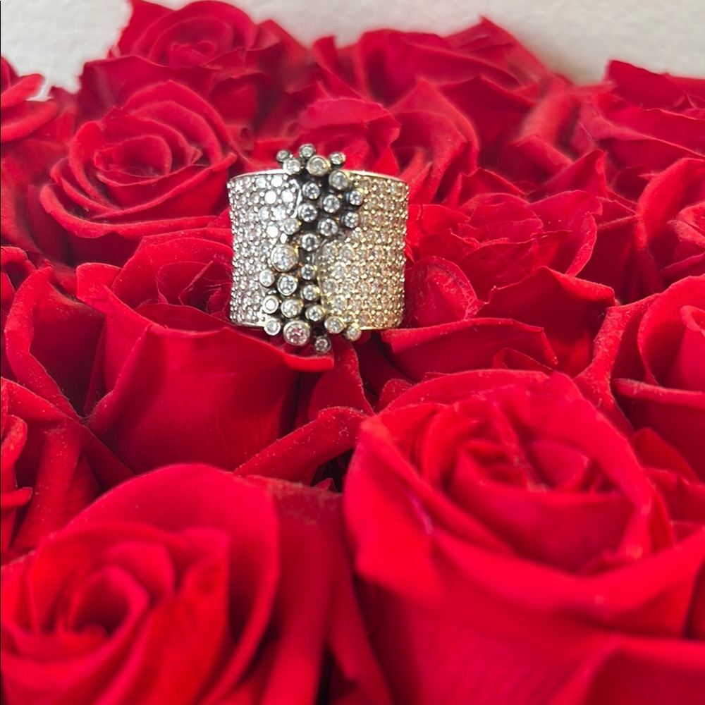 Elegant 925 silver Sonia button Women's Ring